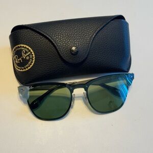Ray-Ban Sunglasses with Green Lenses and Black Case